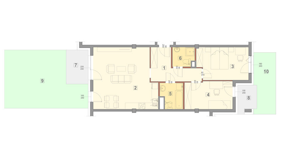 Mieszkanie 72 m2 – typ 4 – 3 pokoje