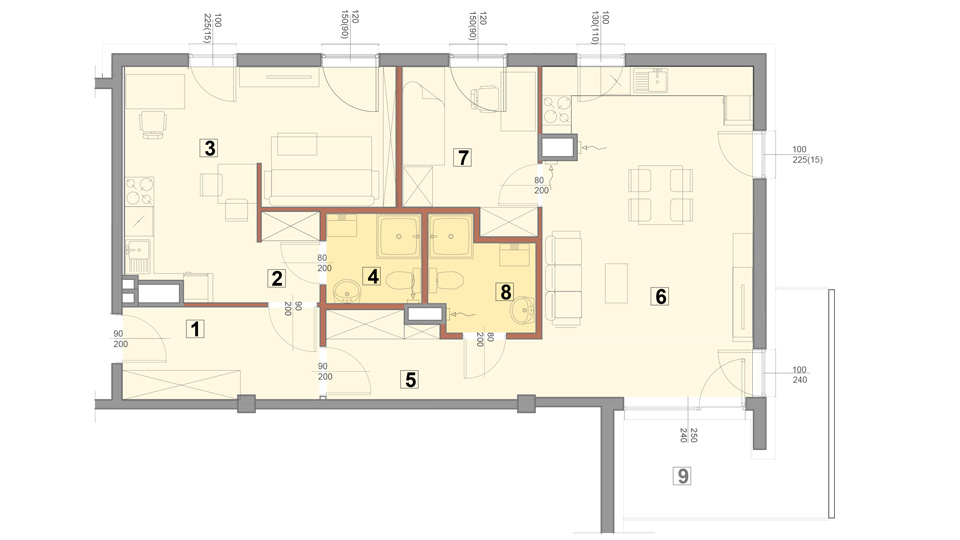 Mieszkanie 81 m2 – typ 1 – 2 plus 1