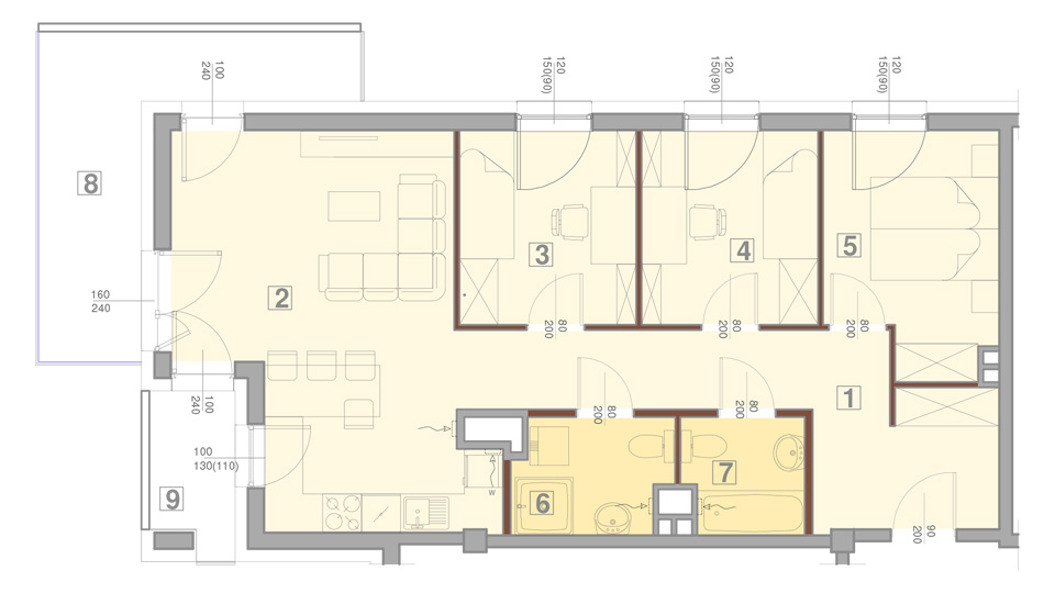 Mieszkanie 71 m2 – typ 2 – 4 pokoje
