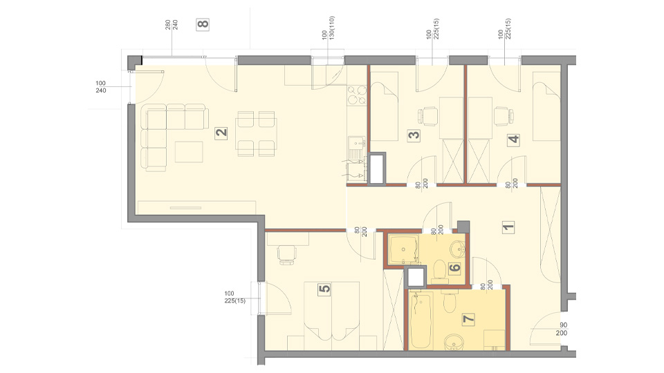 Mieszkanie 83 m2 – typ 3 – 4 pokoje