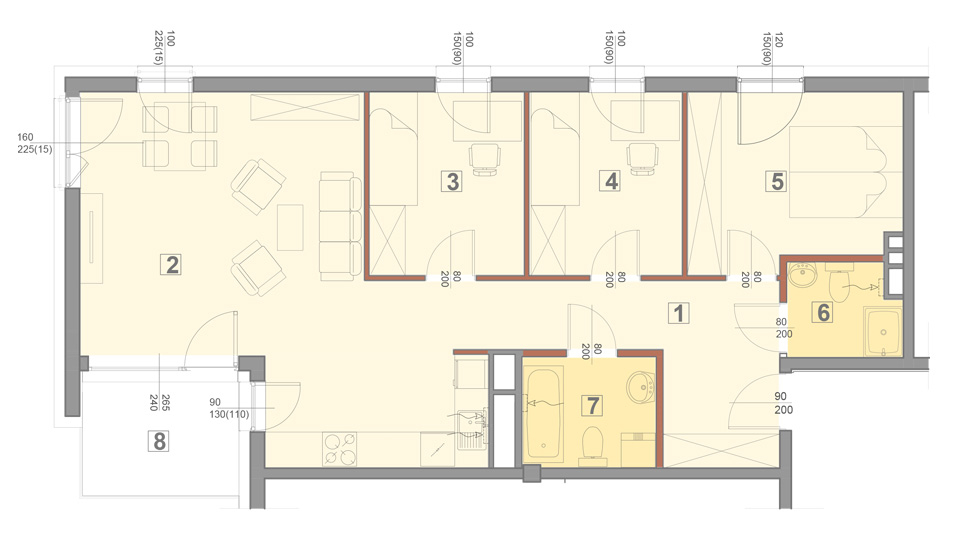 Mieszkanie 83 m2 – typ 4 – 4 pokoje