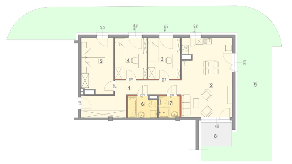 Mieszkanie 85 m2 – typ 6 – 4 pokoje