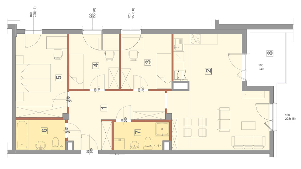 Mieszkanie 86 m2 – typ 7 – 4 pokoje