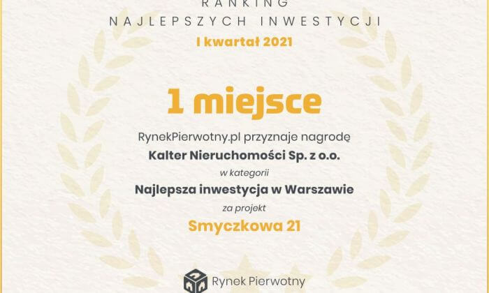  Ranking Najlepszych Inwestycji w Warszawie w I kwartale 2021 roku