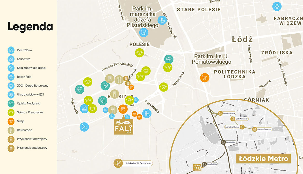 Mapa przedstawiajaca lokalizacje Lokalizacja inwestycji Na FALIstej